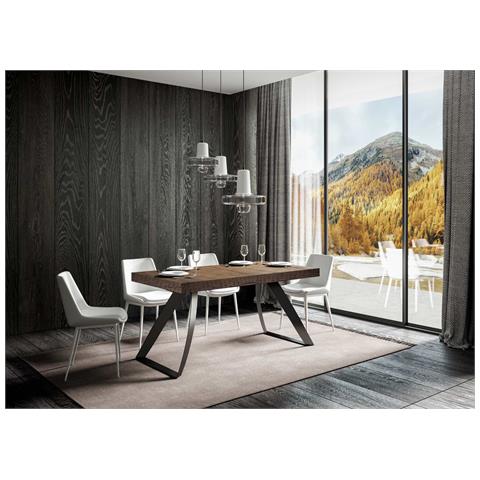 Tavolo Allungabile 90x180/284 Cm Proxy Premium Noce Telaio Antracite - Foto 4