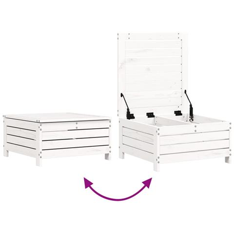 Set Salotto da Giardino 5 pz Bianco in Legno Massello di Pino - Foto 2