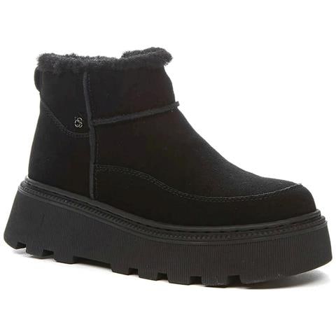 Black Casual Closed Booties Stivaletti Pelle Scamosciata /nabuk Scarpe Donna Nero Eu 36, 948022/06-01 - Foto 1