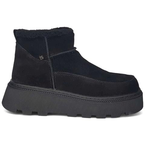 Black Casual Closed Booties Stivaletti Pelle Scamosciata /nabuk Scarpe Donna Nero Eu 36, 948022/06-01 - Foto 2