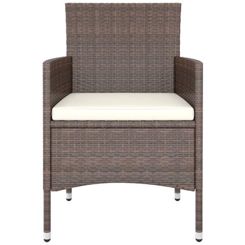 Set Sedie da Giardino e Poggiapiedi 4 pz in Polyrattan Marrone - Foto 2