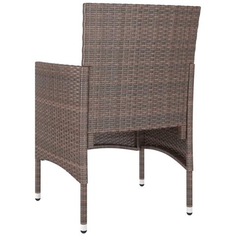 Set Sedie da Giardino e Poggiapiedi 4 pz in Polyrattan Marrone - Foto 10