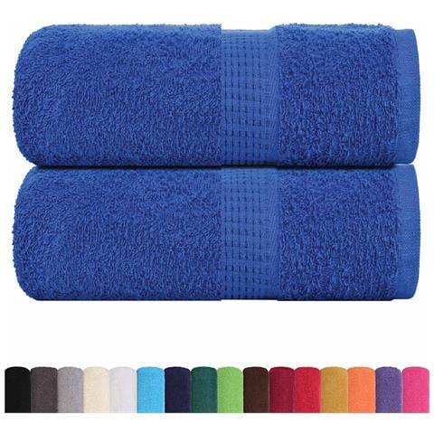 Asciugamani Ospiti 2 Pz Blu 30x50 Cm 360 G/m 100% Cotone - Foto 2