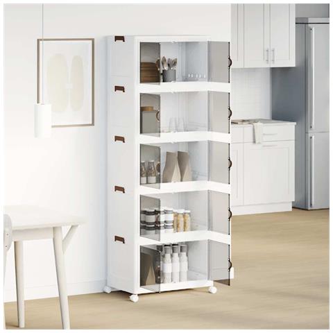 Scatola Portaoggetti Con Ruote 5 Livelli 75 L 64x40x179 Cm - Foto 3