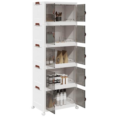 Scatola Portaoggetti Con Ruote 5 Livelli 75 L 64x40x179 Cm - Foto 1