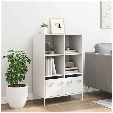 Credenza Bianca 68x39x103,5 Cm In Acciaio - Foto 3