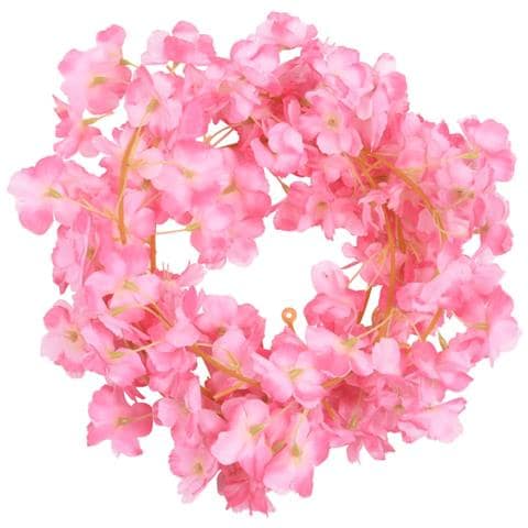 Ghirlande Fiori Artificiali Natale 6 Pz Rosa Scuro 180 Cm - Foto 2
