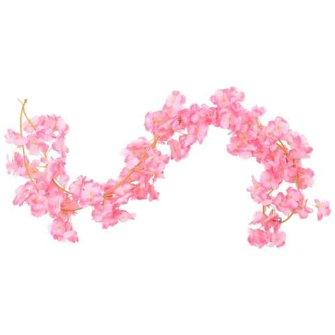 Ghirlande Fiori Artificiali Natale 6 Pz Rosa Scuro 180 Cm - Foto 3