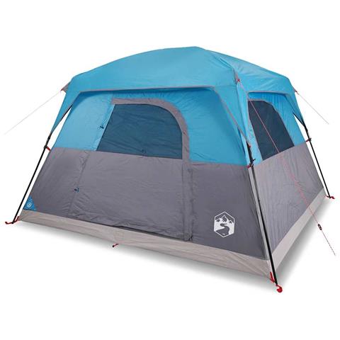 Tenda da Campeggio a Cabina per 4 Persone Blu Impermeabile - Foto 1