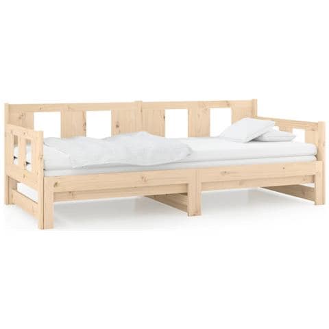 Lusso Casadino -  Dormeuse Estraibile In Legno Massello Di Pino 2x(90x200) Cm - Foto 1