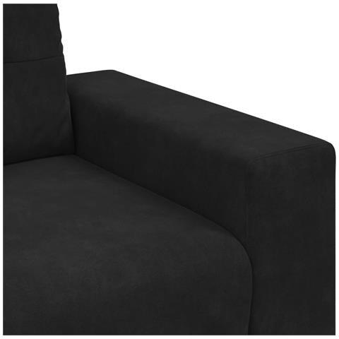 Set Divano 3 Pezzi con Cuscini Nero Velluto - Foto 2