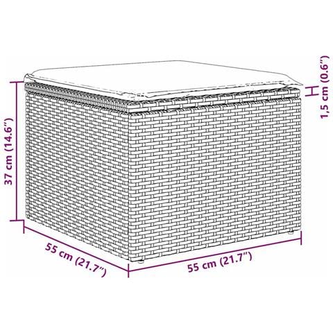 Set di Divani da Giardino vitaXL da 6 Pezzi con Cuscini Grigio Chiaro Rattan Poli, Divano da Giardino a 2 Posti vitaXL con Cuscini Grigio Chiaro Rattan Poli - Foto 9