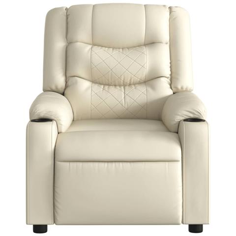 Poltrona Massaggiante Elettrica Reclinabile Crema Similpelle - Foto 9