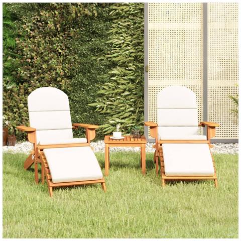 Set Salotto da Giardino Adirondack 3pz Legno Massello di Acacia - Foto 2