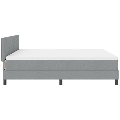 Letto con Rete a Doghe con Materasso & LED Grigio Chiaro 180x200 cm Tessuto - Foto 9