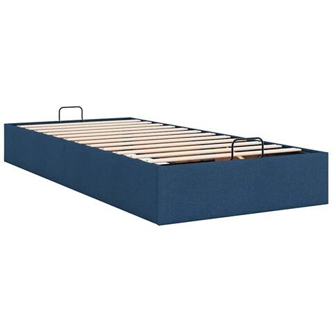 Struttura Letto Pouf senza Materasso Blu 90x200 cm in Tessuto - Foto 9