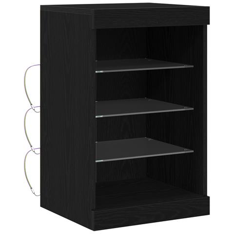 Sideboard  con luci LED Nero Rovere 41x37x67 cm - Foto 1
