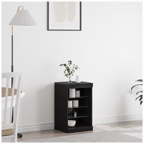 Sideboard  con luci LED Nero Rovere 41x37x67 cm - Foto 2