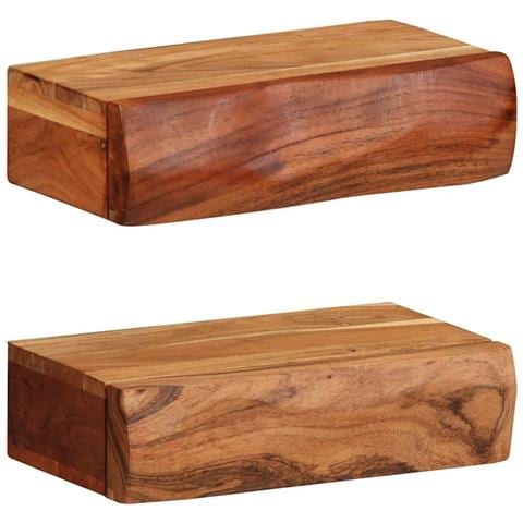 Mensole da Parete 2 pz 30x17x8 cm in Legno Massello di Acacia - Foto 1
