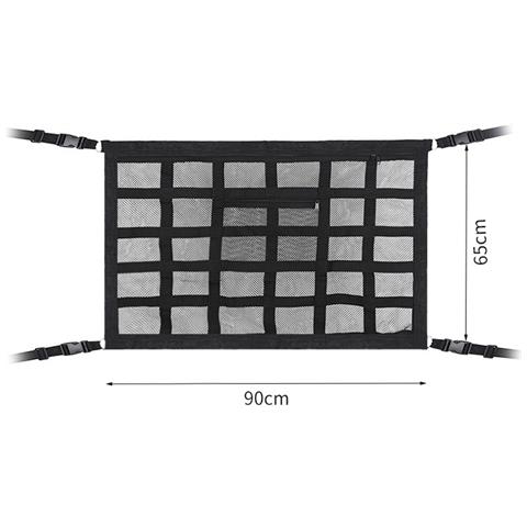 Rete Portaoggetti Per Tetto Auto 30 Scomparti 90cm X 65cm Nero, Compatibile Con Accessori Auto It - Foto 3