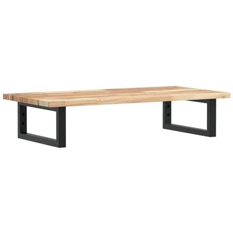 Ripiano a Parete per Lavabo in Acciaio e Massello di Acacia - Foto 1