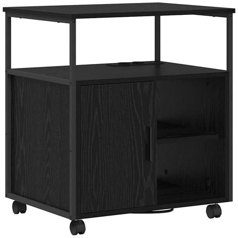 Mobile per Ufficio con ruota Rovere nero 61 x 46 x 67 cm - Foto 1