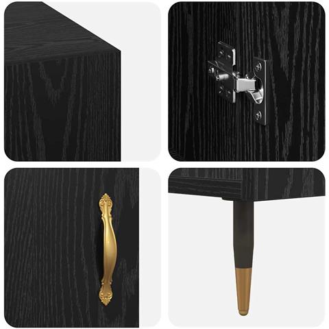 Scrivania Rovere nero 140 x 50 x 75 cm Legno multistrato - Foto 9