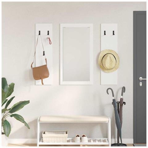 Appendiabiti a muro Bianco 96 x 1.5 x 90 cm Legno multistrato - Foto 2