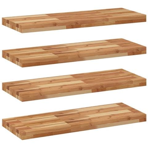 Mensole da Parete 4 pz 100x30x4 cm Legno Acacia Rifinito a Olio - Foto 1