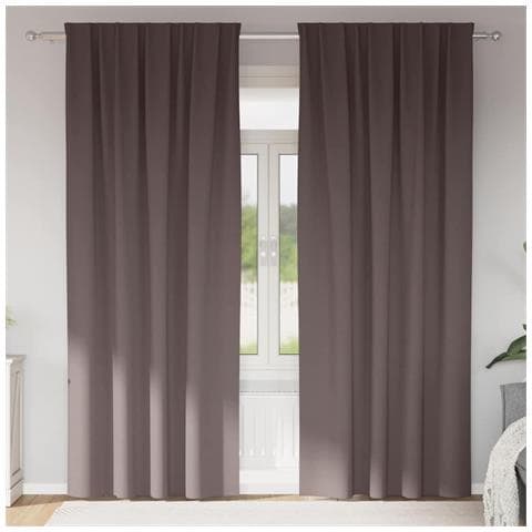Tende con tende 2 pcs Marrone scuro 245x140cm Poliestere - Foto 2