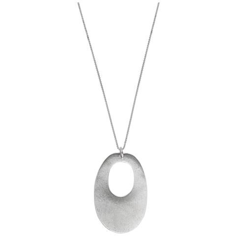 Collana Lunga Con Catena Ufo Placcata Argento 90 Cm - Foto 1
