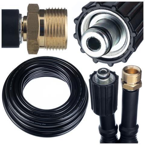 Tubo Alta Pressione 10m M22-m22 - Compatibile Con Idropulitrice Kärcher /kranzle | Nylon, Pvc, 200 Bar, 60°c | Estensione Durevole - Foto 1