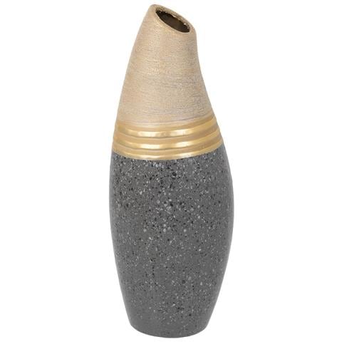 Vaso In Ceramica Dorata 12x12x33h - Foto 1
