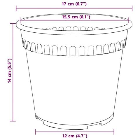 Vaso Rotondo per Fiori 6 pcs Rosso Mattone Ø 17 x 14 cm - Foto 9