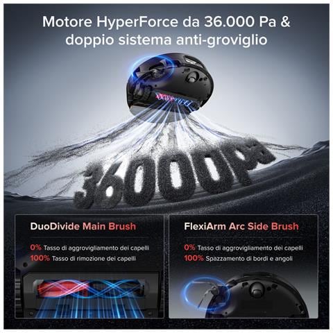 Saros 20 Sonic Robot Aspirapolvere 36.000Pa, Motore HyperForce, Doppio Sistema Anti-Groviglio, AdaptiLift Chassis Supera Soglie da 8,8 cm, Nuova RockDock, Pianificazione Vocale SmartPlan 3.0,Nero - Foto 2