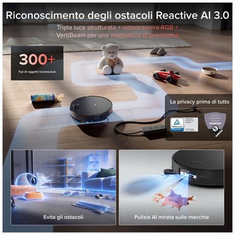 Saros 20 Sonic Robot Aspirapolvere 36.000Pa, Motore HyperForce, Doppio Sistema Anti-Groviglio, AdaptiLift Chassis Supera Soglie da 8,8 cm, Nuova RockDock, Pianificazione Vocale SmartPlan 3.0,Nero - Foto 9
