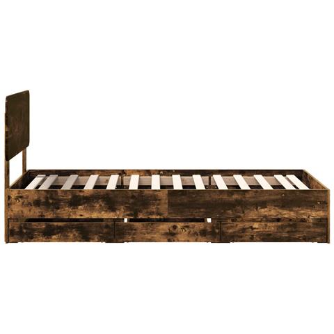 Struttura del letto con cassetto Rovere fumé 100 x 200 cm - Foto 9