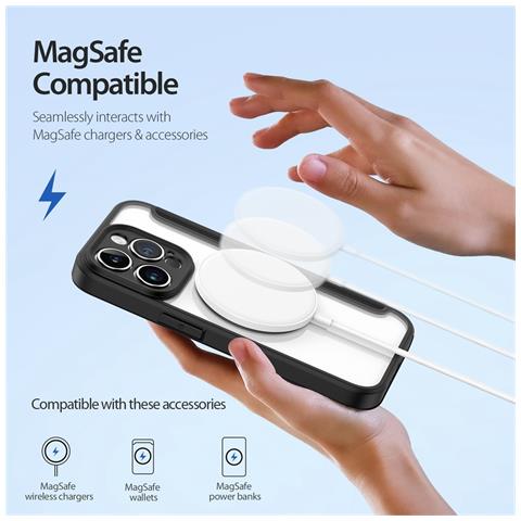 Cover con Tapa per iPhone 14 Pro - Pelle /PU, Nero, MagSafe - Foto 2