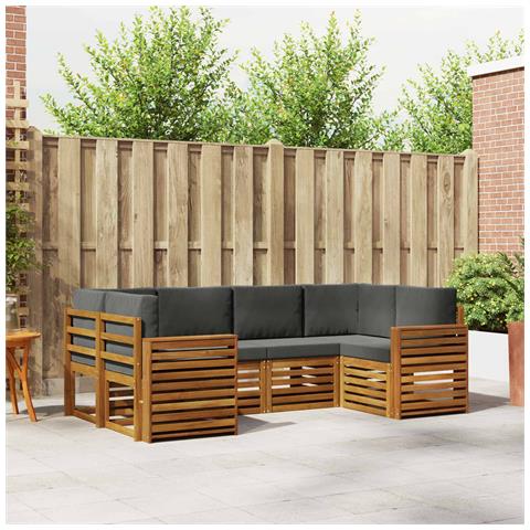 Set divani 20 pcs Naturale e Antracite Legno di Acacia Massello - Foto 2