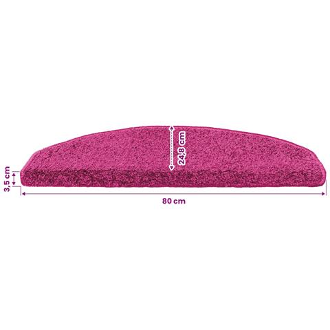 Tappetini per scale autoadesivi 15 pcs Rosa 80 x 24,5 x 3,5 cm - Foto 9