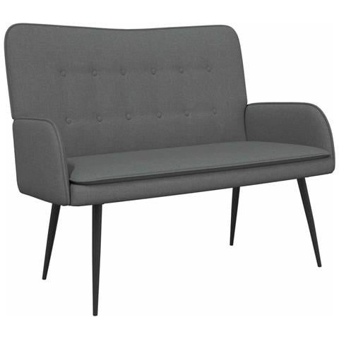Divano a 2 Posti Grigio Scuro 115 x 61 x 87 cm Tessuto - Foto 1