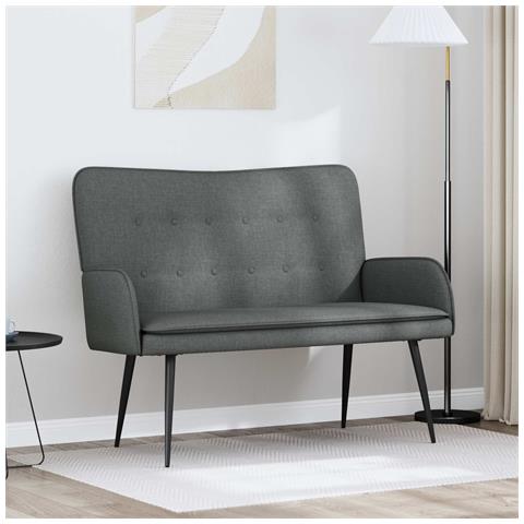 Divano a 2 Posti Grigio Scuro 115 x 61 x 87 cm Tessuto - Foto 2