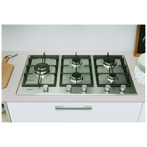 IN 9522 IX 1 piano gas inox 90cm 5 fuochi bruciatore doppia corona griglie in ghisa lavabili in lavastoviglie - Foto 2