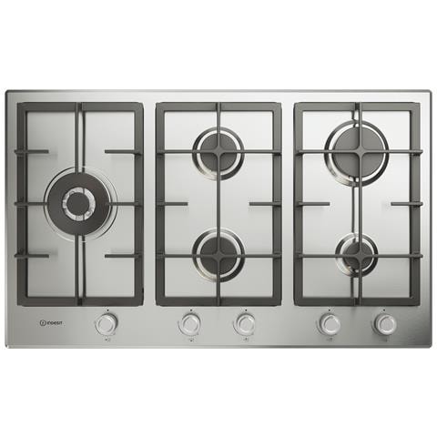 IN 9522 IX 1 piano gas inox 90cm 5 fuochi bruciatore doppia corona griglie in ghisa lavabili in lavastoviglie - Foto 1