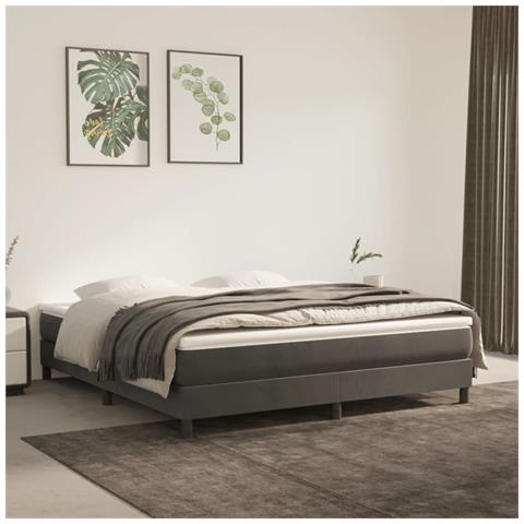 Materasso Molle Insacchettate Rigidità Media Grigio Scuro 183x213x20 cm California King Velluto - Foto 2
