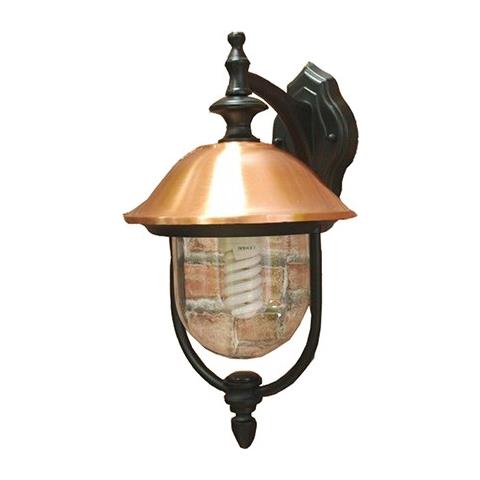 Lampada per esterno da parete in alluminio e rame 25x28 cm - Foto 3