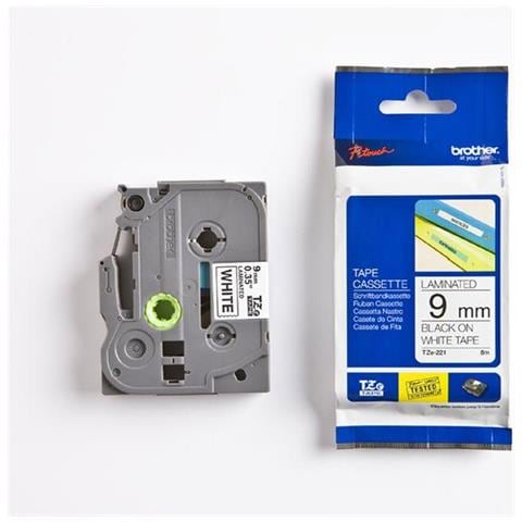 TZe221 - Adesivo - nero su bianco - Rotolo (0,9 cm x 7,99 m) 1  - Foto 4