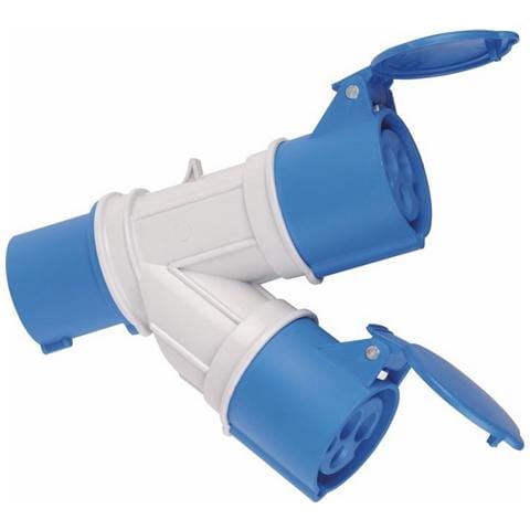 Adattatore Industriale 2 Prese Cee 2P+T IP44 Blu - Foto 1