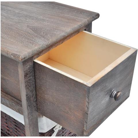 Comodino Shabby Chic Marrone In Legno - Foto 6