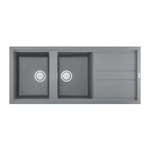 Lavello Best 500 Keratek Plus 116x51 cm 2 vasche con gocciolatoio Colore Light Grey 97 - Foto 1